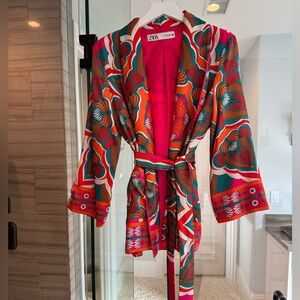 Zara colorful wrap top / tunic